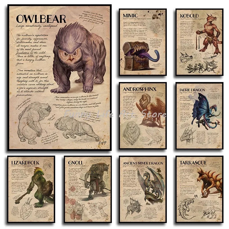 D&D Monster Manual Canvas Prints