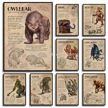 D&D Monster Manual Canvas Prints