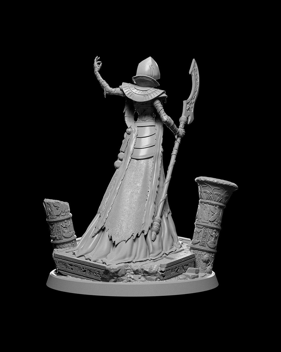 Pharaoh Lich | UNPAINTED | Tabletop Scale | TTRPG D&D Miniature | DnD