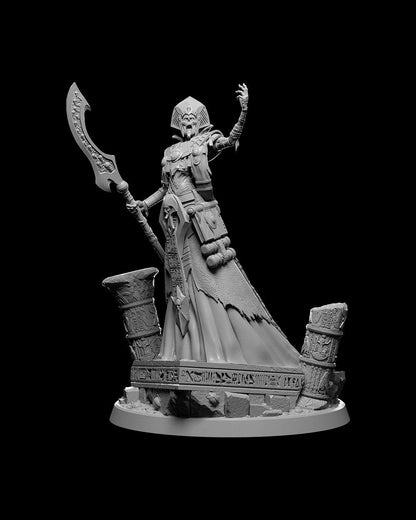 Pharaoh Lich | UNPAINTED | Tabletop Scale | TTRPG D&D Miniature | DnD