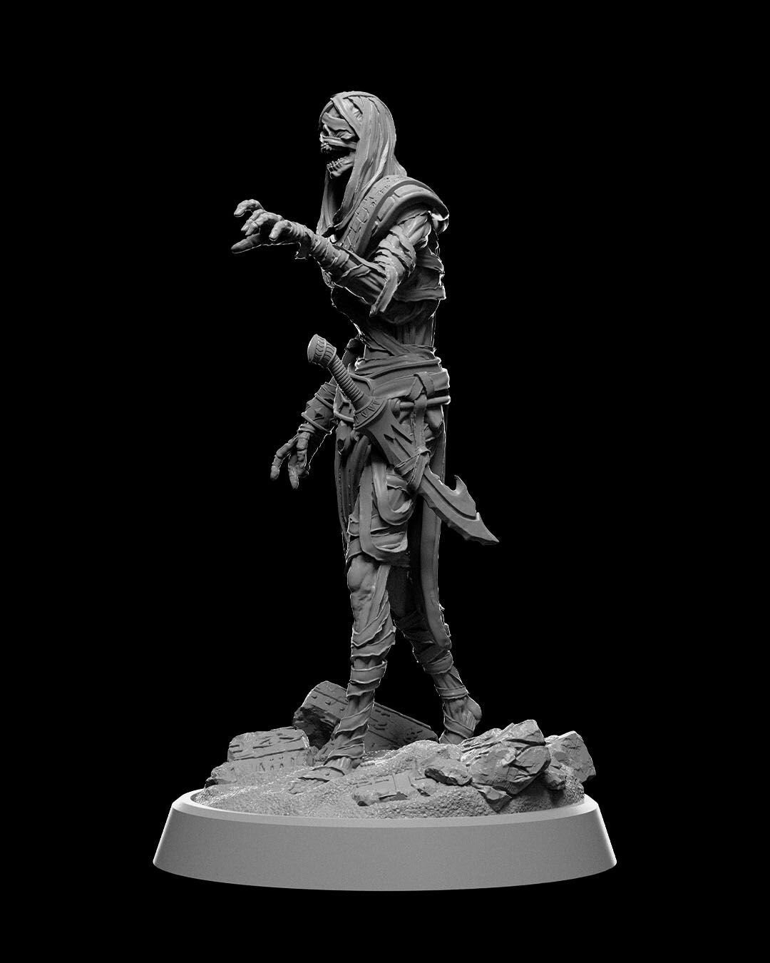 Mummy v1 | UNPAINTED | Tabletop Scale | TTRPG D&D Miniature | DnD